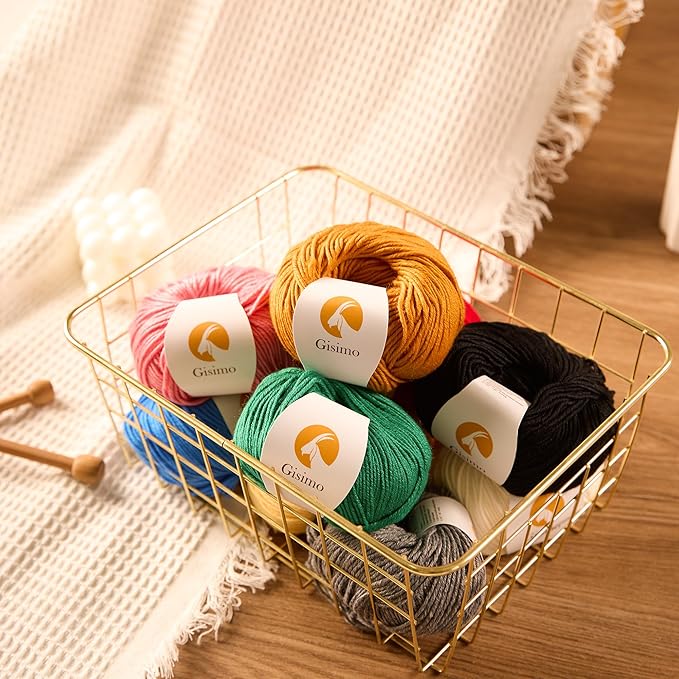 6 Balls Merino Wool Yarn, 12-Ply Luxurious and Soft Yarn for Hand Knitting & Crocheting, 1.76 OZ/50g, 120 yds/110 Meters（Black,6 Balls）