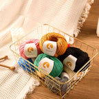 6 Balls Merino Wool Yarn, 12-Ply Luxurious and Soft Yarn for Hand Knitting & Crocheting, 1.76 OZ/50g, 120 yds/110 Meters（Black,6 Balls）