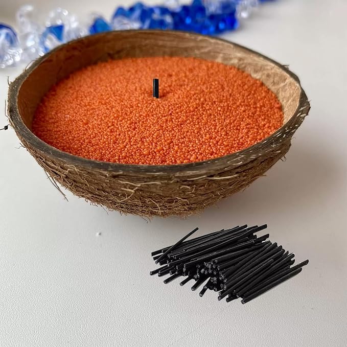 Pearled Candle Extra Wicks 400 Pack for Pearled Candle Making - 2 Inch Black Cotton Candle Wicks for Candle Making DIY