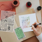 GLOBLELAND Vintage Background Clear Stamp for Scrapbooking Text Texture Silicone Stamps Retro Plants Transparent Stamp for Card Making DIY Embossing Journaling