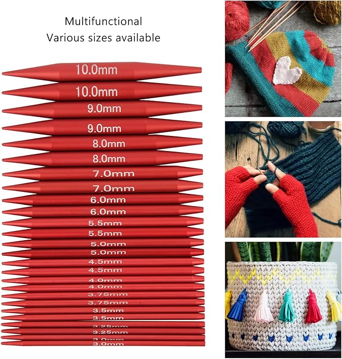 Circular Knitting Needles, Removable Knitting Needle Set Interchangeable Crochet Needles with Storage Case and Extension Cable Knit Women Gifts for Socks, Sweaters, Hats, Size from 2.75mm to 10mm