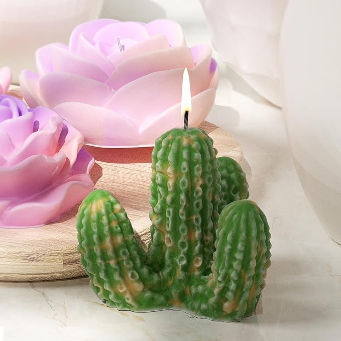 9 Pack Flower Succulent Candle Mold Resin Casting Silicone Molds for Home Decor & Candle Making Wave Spiral Mold