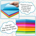 Hygloss Bright Colored Cardstock - 8.5x11-Inch, 12 Assorted Colors, 144 Sheets, 65 lb/ 176 gsm, Fade-Resistant, Acid-Free Color Card Stock Paper