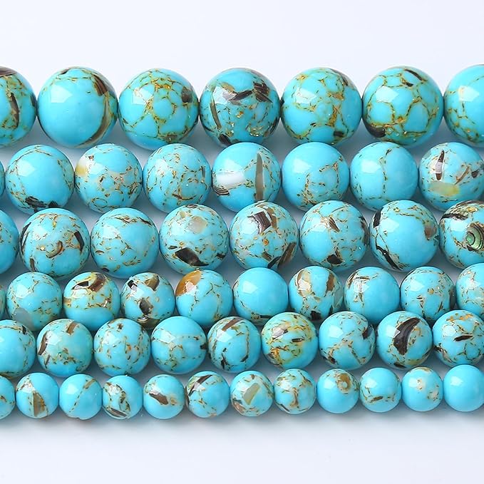 4MM 86PCS Blue Shell Turquoise Spacer Loose Beads for Jewelry Making DIY Bracelet Necklace