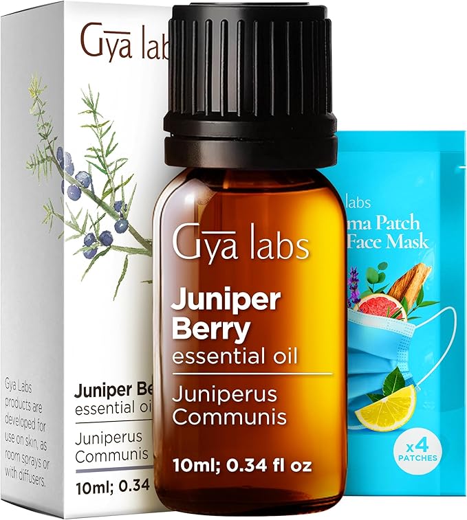 Gya Labs Juniper Berry Essential Oil - 0.34 Fl Oz - for Hair, Skin, Diffuser, Aromatherapy & DIY Candle Making Scent