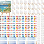 24 Pack Mini Canvas Boards and Easel Paint Set,24 Canvas and Easel,12 Colors Acrylic Paint Strips,48 Brushes,24 Palettes,Washable Acrylic Paint Set for Painting Crafts Party Favors(5.9"x5.9")
