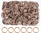 Mandala Crafts 12mm Antique Copper Colored Double Jump Rings for Jewelry Making - 400 Pcs Small Split Key Rings Set for Crafts, DIY Keychains, and Accessories
