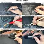 Polia ASMR Glitter Scratch Art Set (Satisfying) 5-Pack Canvas (4 Animals, 1 Freestyle, 1 Toolkit) - Art Supplies, Tools & Repair Pen - Large 16x11 inches - Relaxing Etch Sound Art Kit