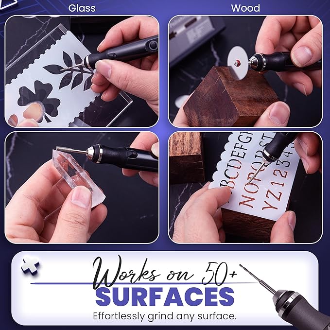 Smotche Customizer Engraving Pen for All Materials - Cordless Portable Engraver Pen for Artists & DIYers - Engrave 50+ Surfaces - Rechargeable