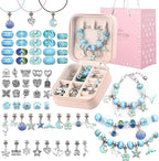 UFU Charm Bracelet Making Kit Girls Beads for Jewelry Making Kit, Unicorns Arts Crafts Gifts Set for Teen Girls Age 5 6 7 8-12, with a Portable Bracelet Organizer Box