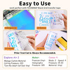 TECKWRAP Holographic Vinyl Stickers, 12" x 10" 12 Sheets Opal Adhesive Permanent Vinyl Sheets for DIY Halloween Decorations Sticker, Home and Car Decor,