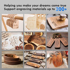 Longer RAY5 Laser Engraver with Air Assist Kit, 10000mW High-Precision Laser Engraver, Compressed Spot CNC, App Offline Control, DIY Engraving Tool for Metal/Glass/Wood, Class 4.