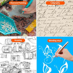 TOHETO Rechargeable A4 Light Board with Stand, Super Bright Magnetic Light Pad with Side Buttons, Wireless Light Box for Tracing and Drawing, Cordless LED Light Table for Diamond Painting White