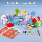 MINGOMINGO Crochet Kit for Beginners - 6 Pack Animals Amigurumi, Craft Knitting Crochet Starter Kits with Step-by-Step Video Tutorials - Animals Knitting Kit (40%+ Yarn)