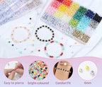 XIANNVXI 1260pcs Pearl Beads Kit for Friendship Bracelet 18color 6mm Colorful Pearl Kandi Letter Beads Kit for Jewelry Making DIY Crafts