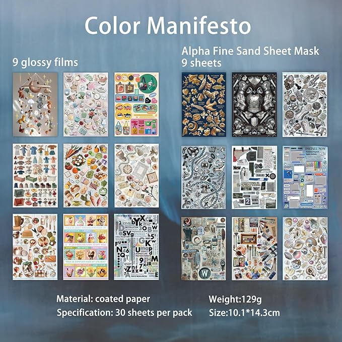 Y2K Aesthetic Cute Sticker Book - 30 Sheets Vintage Cut-Out Stickers | Junk Journal Supplies, Journaling & Scrapbook Stickers for DIY Crafts