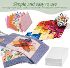 300pcs Paper Piecing Templates for Quilting Diamond Shape Sewing Pattern Paper Quilting Supplies for Beginners and DIY Projects