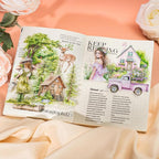 TIAMECH Romantic Trip to Garden PET Stickers - 120 Pcs Flower Pinking Dream Cherry Girls Design, Waterproof Sticker for Journaling & Scrapbooking, Junk Journal Supplies, Ephemera & DIY Crafts