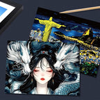 Iskueal Scratch Art Painting Set for Adults – 8 Sheets A4 Rainbow Scratch Paper,Night Scene Engraving Art Kit Creative Craft Art Set for Craft Enthusiasts (Brazilian Statue/Person)