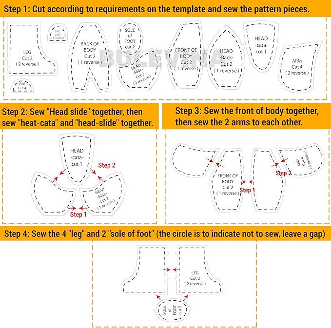 10 Pcs Memory Bear Patterns for Easy Sewing Template, Acrylic Material Ruler Set for Beginners with Instructions, Preserve Your Memories, Large Stencil for Home Cutting & Quilting Art Craft, L 15 Inch