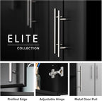 Prepac Elite Tall Garage Storage Cabinet & Pantry Storage Cupboard, 2-Door Freestanding Bathroom or Pantry Cabinet with Adjustable Shelves, 16" D x 32" W x 65" H, Black