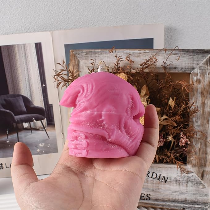 Skull Head Candle Mold - Resin Casting Silicone Molds for Home Decor & Candle Making Wave Spiral Mold