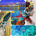 Gallery Wrapped Stretched Canvases for Painting 10x20 Inch 3-Pack, 16 oz Triple Primed Acid-Free 100% Cotton Blank Canvas, Rectangular Spline Canvas for Oil Paint Acrylics Pouring & Wet Art Media