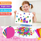 1000 Pcs Foam Stickers Glitter Shape Stickers Colorful Heart Stars Circle Sticker Self Adhesive Geometric Sticker for Kids Crafts Supplies Preschool DIY Art Project Scrapbooking Home Decor(Geometric)