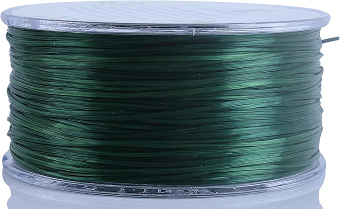 KONMAY 1 Rolls 0.8mm Flat Stretchy Bracelet Strings with Organizing Case, 90 Yards Dark Green Crystal Elastic Thread Cord for Jewelry Bracelets Making and Beading