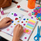 1000 Pcs Foam Stickers Glitter Shape Stickers Colorful Heart Stars Sticker Self Adhesive Geometric Sticker for Kids Crafts Supplies Preschool DIY Art Project Scrapbooking Home Decor(Heart & Star)