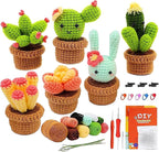 YosaiHom Crochet Kit for Beginners, 6 Pack Crochet Starter Kit with Step-by-Step Video Tutorials, DIY Knitting Supplies, Crochet Plants Kit for Adults, Mom and Girls