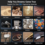 Longer RAY5 20W Laser Engraver Machine with Air Assist Kit, Rotary Roller, and 8 Pcs Raiser, Exclusive 3.5" Touch Screen for DIY, Cutting Tool for Metal Coloring, Acrylic, Wood, Glass, Leather.