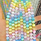 10MM 36PCS Colorful Selenite Gypsum Stone Crystal Beads for Jewelry Making DIY Bracelet