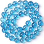 12MM Blue Crystal Quartz Beads Natural Gemstone Round Loose Stone Beads for Jewelry and Bracelets Making 32pcs 15"