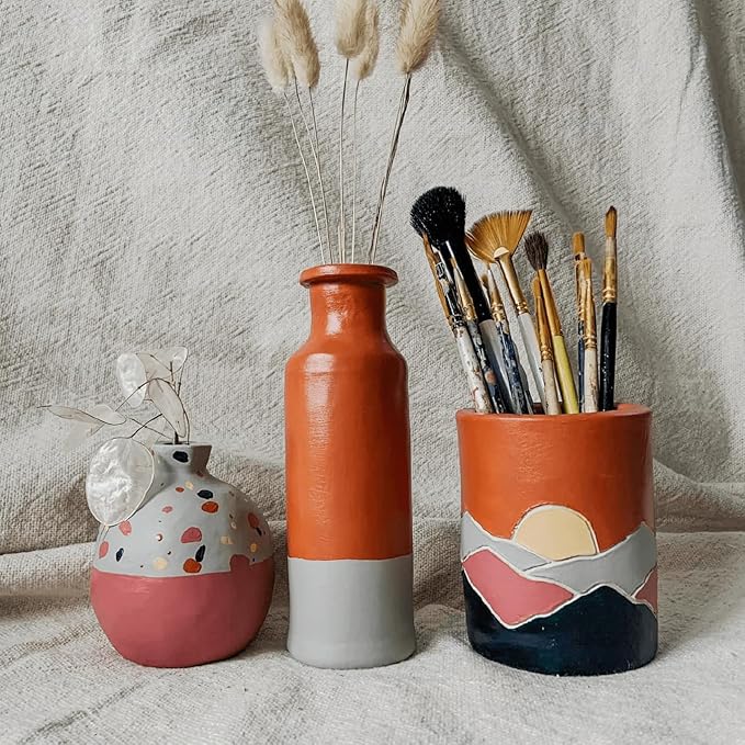 Sculpd Earth Tones Thick Acrylic Paint Set - Professional Acrylic Paint Tubes Set of 8 x 22ml Non Toxic Paint for Wood, Air Dry Clay, Pottery, Canvas, Craft, Fabric, Rocks - Heavy Body Vibrant Colors