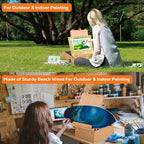 VISWIN Large Tabletop Easel Box with 3 Storage Drawers, Adjustable Portable Beech Wood Desktop Easel for Painting, Drawing, Plein-Air Art Sketchbox for Adults, Artists, Beginners, Hold Canvas to 25"