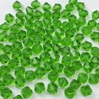 400pcs 4mm Bicone Glass Crystal Beads for Jewelry Making, Faceted Bicone Glass Spacer Beads for Bracelet Earring Necklace DIY Craft(Grass Green)