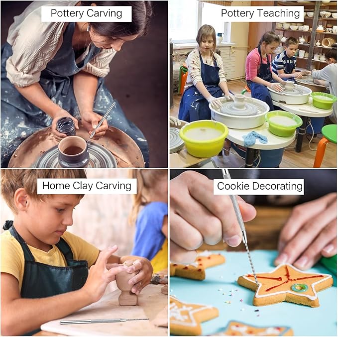 Lainballow 50 pcs Clay Needle Tools, Clay Modeling Tools, 6 in Ceramic Needle Detail Tools, Pottery Sculpture Needle Supplies for Clay Ceramic Pottery Sculpting Texturing Carving