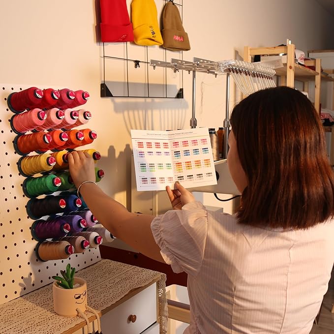 Richword Selected Embroidery Machine Thread 100 Colors 40WT (108D/2) Polyester Thread Kit Each Spool 4000M (4374Y) Suitable for Embroidery Machines