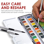 DUGATO Artist Paint Brush Set (10 Sizes) - Fine Tip Round Synthetic Brushes for Watercolor, Acrylic, Gouache, Oil Painting & Crafts - Professional Quality Art Supplies