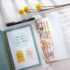 DiverseBee Transparent Sticky Notes (Includes Quick Dry Pen), Cute Clear Sticky Tabs, Translucent Page Flags Book Markers Stickers, Planner Accessories Bible Journaling Study Office Supplies (Matera)