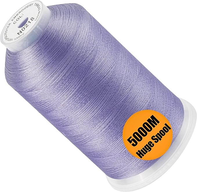 New brothread - Single Huge Spool 5000M Each Polyester Embroidery Machine Thread 40WT for Commercial and Domestic Machines - Light Mauve