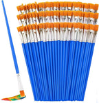 Small Paint Brushes Bulk 120 Pcs - Flat Tip for Acrylic Watercolor Canvas Face Painting, Kids Classroom Art Supplies & Touch Up Kits