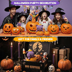 POP COCHE Halloween Crochet Kit for Beginners, Crochet Starter Kits for Adults, Amigurumi Craft Knitting Crochet Animal Kit with Step-by-Step Video Tutorials, Pumpkin Cat (40%+ Yarn)