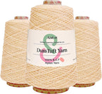 And-et DuraTuft Yarn 45 Vibrant Colors Tufting Nylon Yarn Pack - Ideal for Crochet, Craft Projects -100% B.C.F. - 3 Cones x 1.66lbs -180yards -Perfect for Rug Weaving and Knitting (16 Bright Apricot)