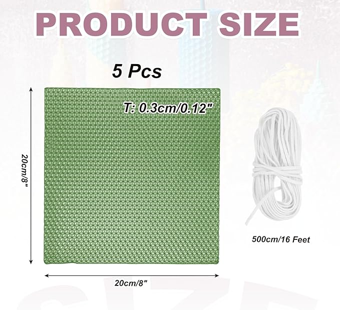 MECCANIXITY Beeswax Candle Making Kit,8x8 Inch 5pcs Light Green Beeswax Candle Sheets with 1pcs Cotton Wick for DIY Craft Gift Making