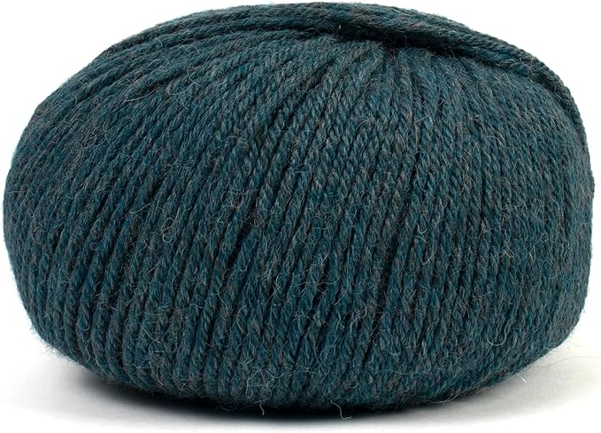 100% Baby Alpaca Yarn for Knitting & Crocheting - Set of 2 Skeins of Premium Yarn DK - Lightweight, Hypoallergenic & Thermal Peru Made - Ideal for Delicate Projects (M019 - Dark Teal)