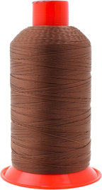 Mandala Crafts Tex 135 Bonded Nylon Thread for Sewing - 1250 YDs T135 Heavy Duty Brown Nylon Thread Upholstery Thread for Leather Jeans Weaving, T135 #138 420D/3