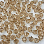 100pcs 8mm Bicone Glass Crystal Beads for Jewelry Making, Faceted Bicone Glass Spacer Beads for Bracelet Earring Necklace DIY Craft(Champagne)