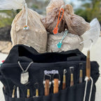 Soolla Studio Ties, Clay Bag Ties & Tool Wraps, 3-Packs, Rainbow, Orange & Blue Peace Signs, Pottery & Ceramic Bag Closure (Mixed)